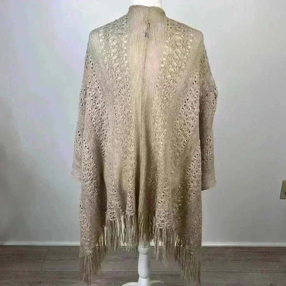 Maurices Tan Knit Poncho Sweater One Size - Picture 4 of 6